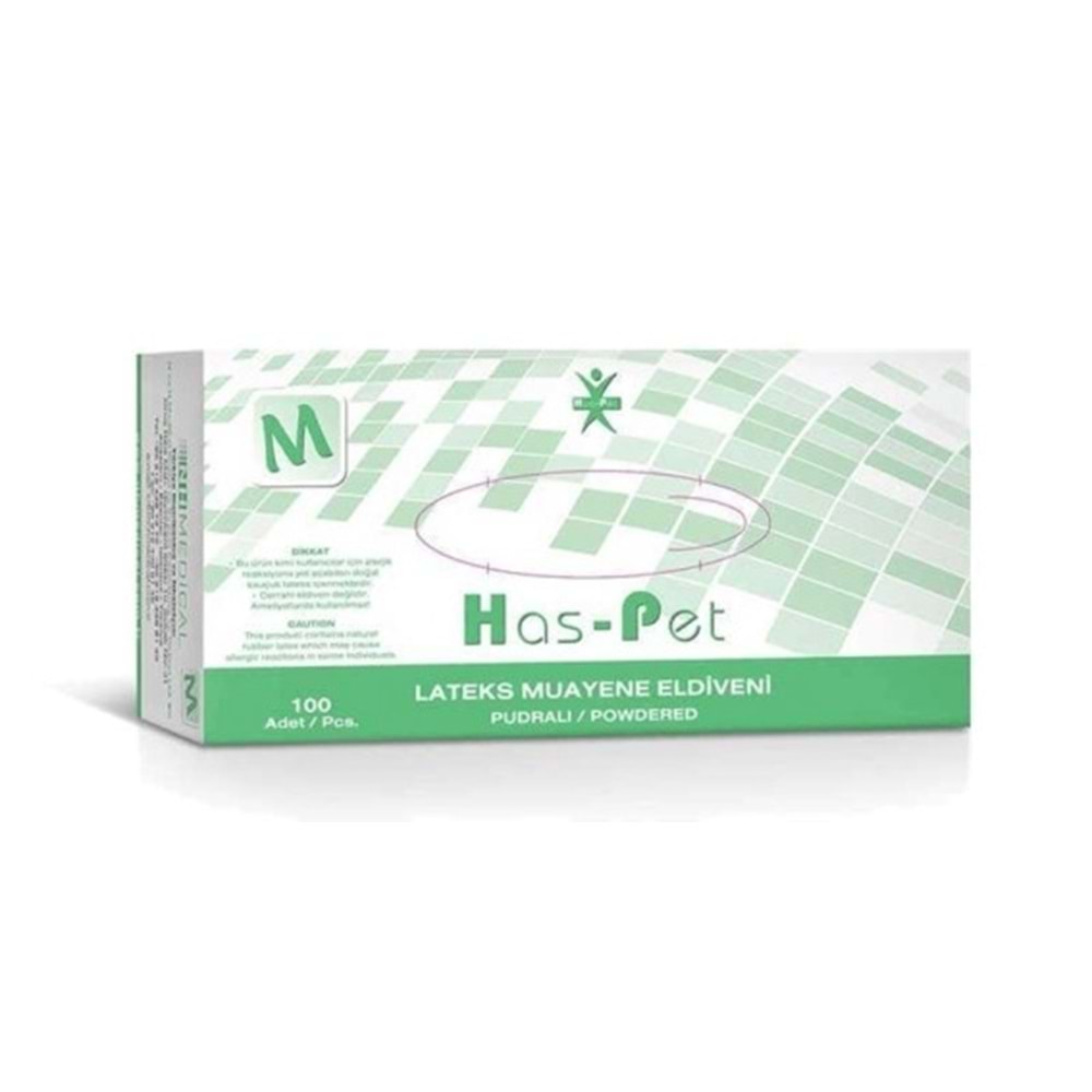 HASPET LATEKS PUDRALI MEDIUM 100'LÜ MUAYENE ELDİVENİ