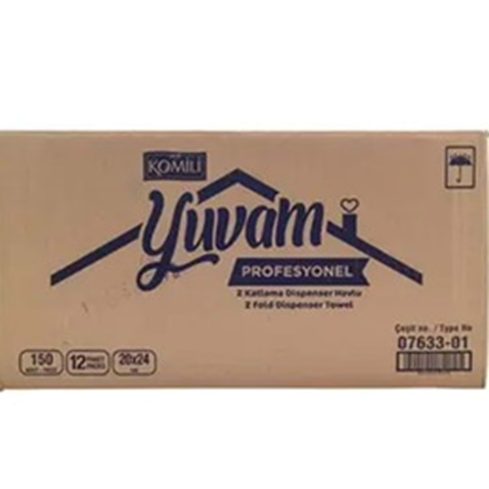 KOMİLİ YUVAM PROFES. Z KATLI HAVLU (20X24 CM) 150 YAPRAK*12