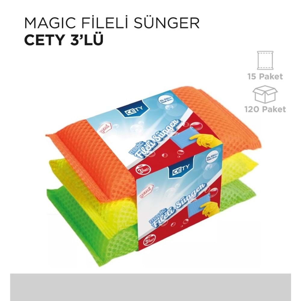 MAGİC FİLELİ SÜNGER CETY 3LÜ