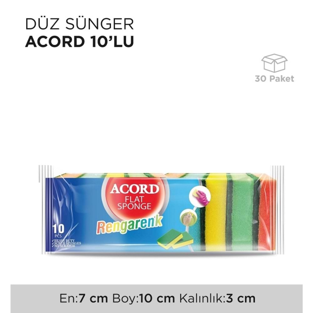 DÜZ SÜNGER ACORD 10LU