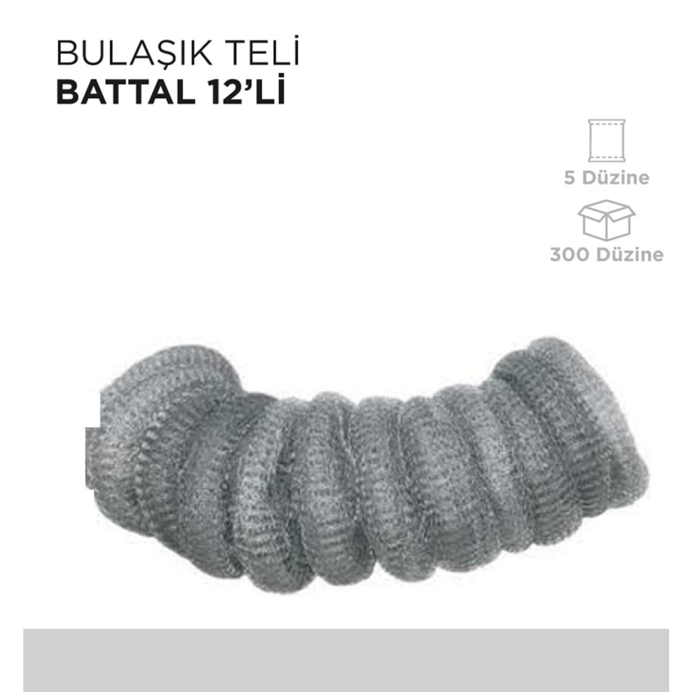 BULAŞIK TELİ BATTAL 12Lİ