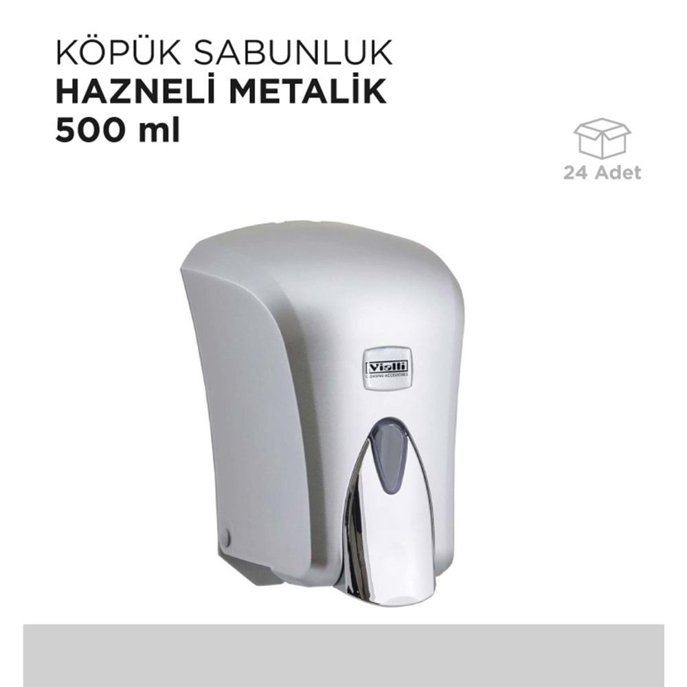KÖPÜK SABUNLUK HAZNELİ METALİK 500ML