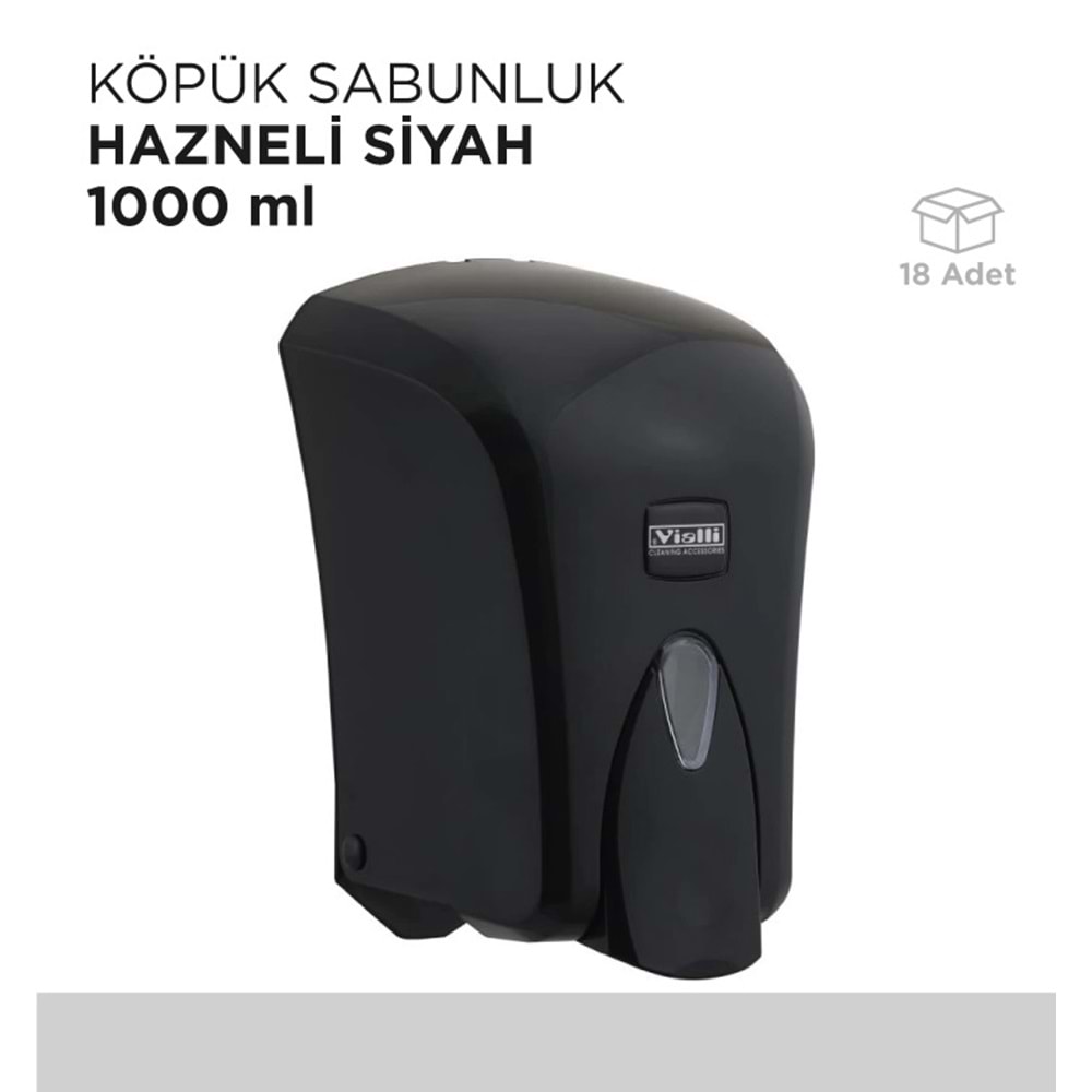KÖPÜK SABUNLUK HAZNELİ SİYAH 1000ML