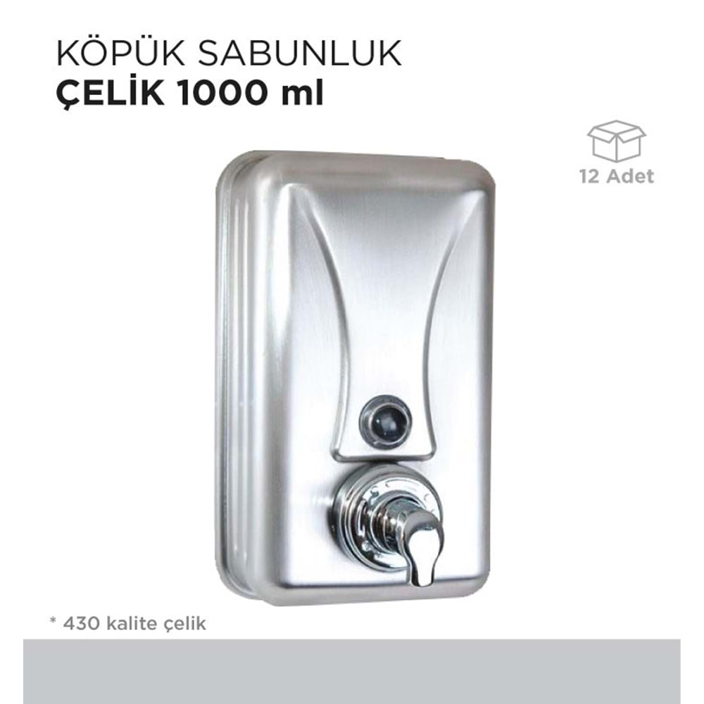 KÖPÜK SABUNLUK ÇELİK 1000ML