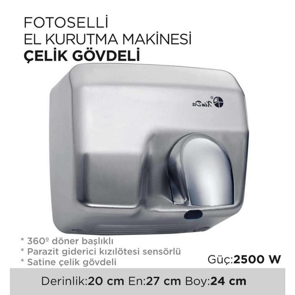 FOTOSELLİ EL KURUTMA MAKİNESİ ÇELİK GÖVDELİ