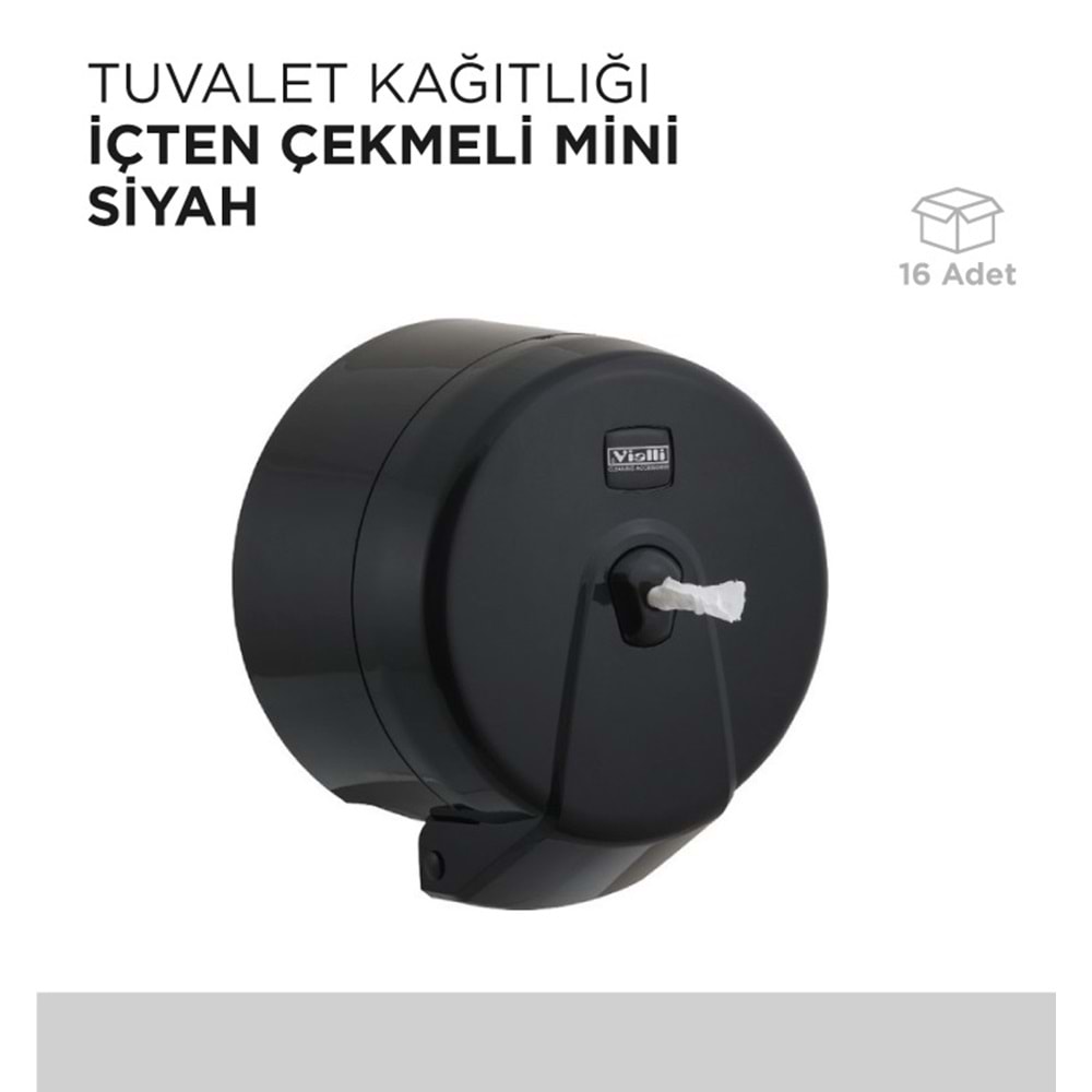 TUVALET KAĞITLIĞI İÇTEN ÇEKMELİ MİNİ SİYAH