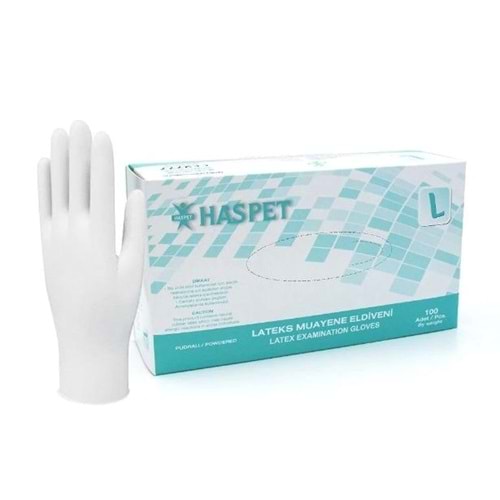 HASPET LATEKS PUDRALI LARGE 100'LÜ MUAYENE ELDİVENİ