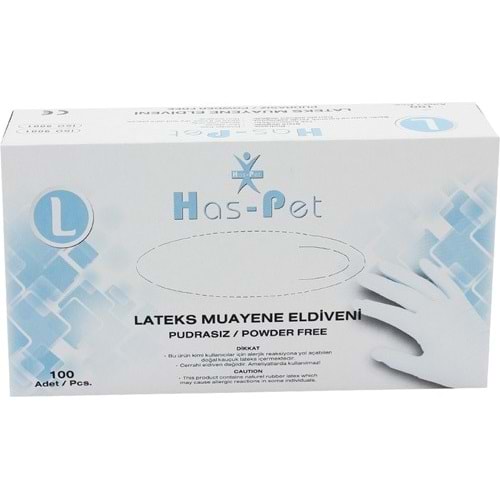 HASPET LATEKS PUDRASIZ LARGE 100'LÜ MUAYENE ELDİVENİ