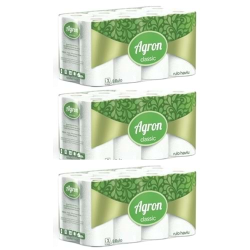 AGRON CLASSIC RULO HAVLU 8*3 PAKET