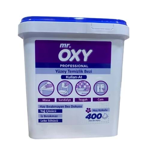 MR.OXY PRO.YÜZEY TEMİZLİK BEZİ HİJYEN KOVASI 400 LÜ