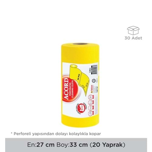 TEMİZLİK BEZİ SARI ACORD PERFORE (879)
