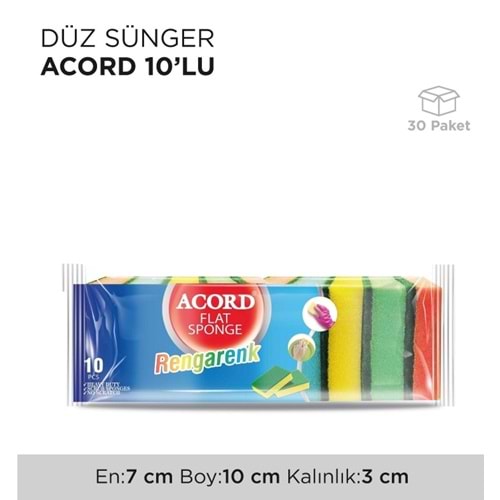 DÜZ SÜNGER ACORD 10LU