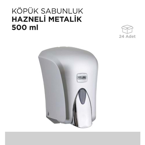 KÖPÜK SABUNLUK HAZNELİ METALİK 500ML