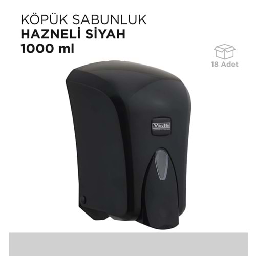 KÖPÜK SABUNLUK HAZNELİ SİYAH 1000ML