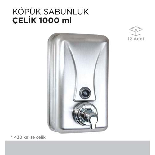 KÖPÜK SABUNLUK ÇELİK 1000ML