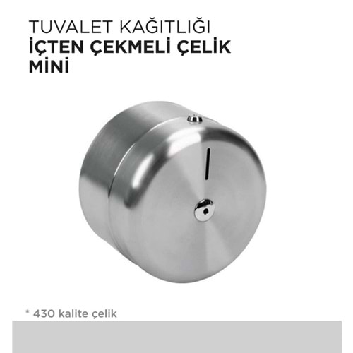 TUVALET KAĞITLIĞI İÇTEN ÇEKMELİ ÇELİK MİNİ