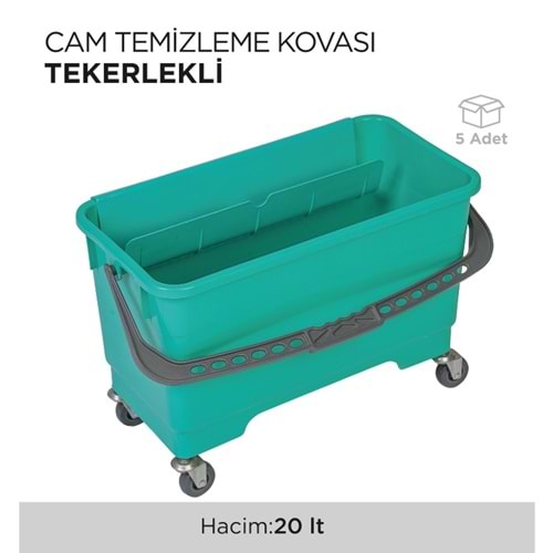 CAM TEMİZLEME KOVASI TEKERLEKLİ